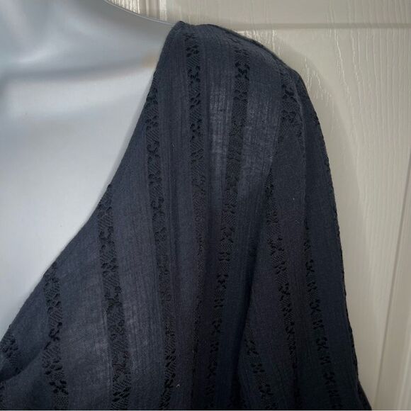 Cotton On Navy Blue Eyelet Tie Front Romper Crochet Lace Trim S - Picture 4 of 10